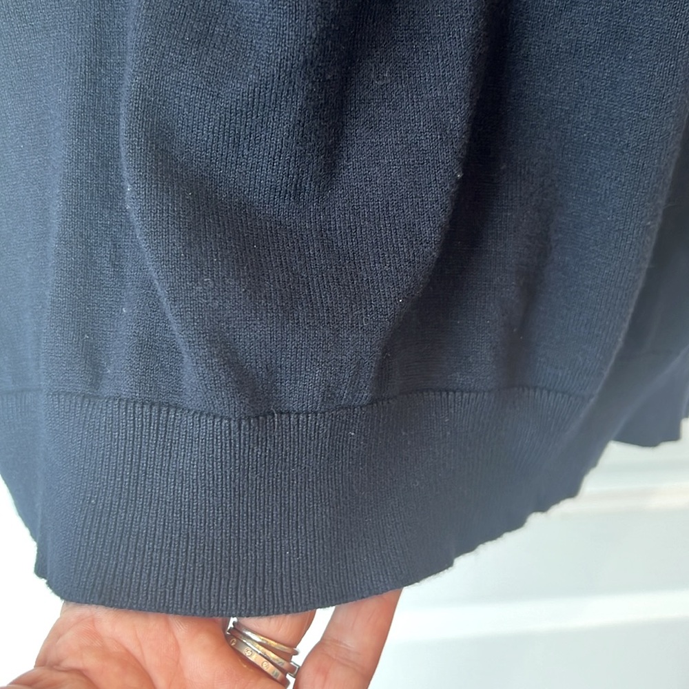 Zara Men's Dark Navy Short Sleeve Polo Knit Sweater size L - Picture 6 of 9